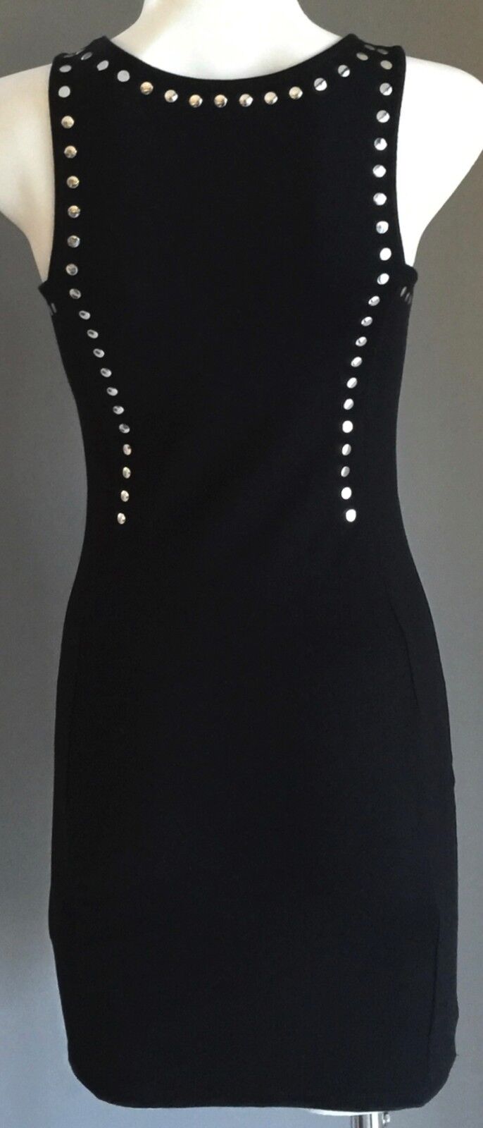 DIVIDED by H&M Bodycon Mini Dress Black Stretch Studded Size EU 38 AU 8 NEW