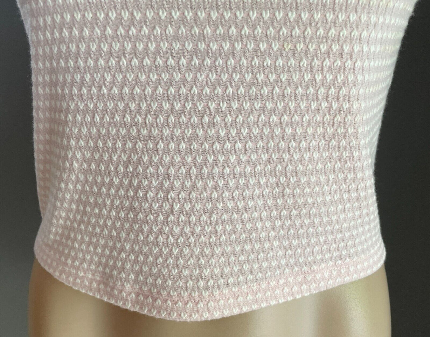DIVIDED by H&M Top Pink & White Heart Print Sleeveless Size EU M AU 12 1950s