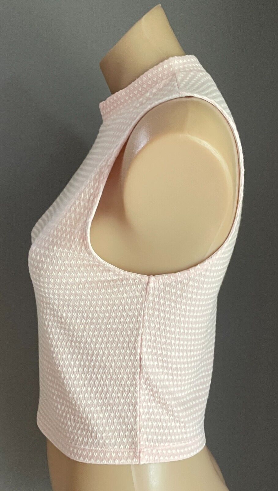 DIVIDED by H&M Top Pink & White Heart Print Sleeveless Size EU M AU 12 1950s