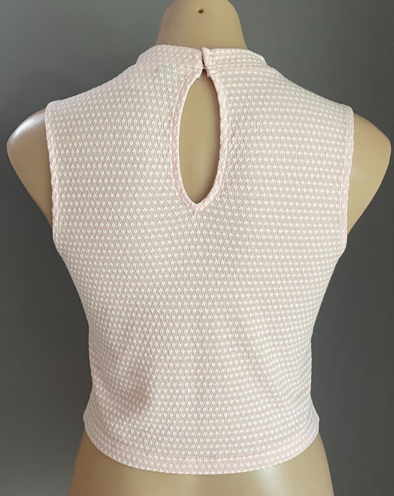 DIVIDED by H&M Top Pink & White Heart Print Sleeveless Size EU M AU 12 1950s