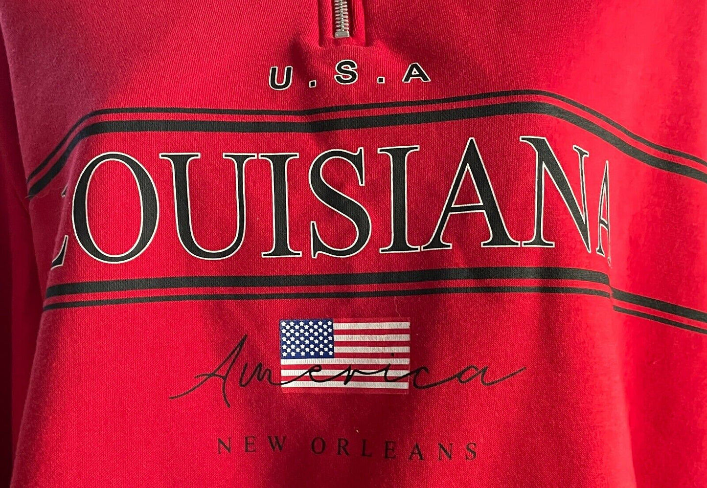 DIVIDED by H&M Louisiana USA Red Sweater Long Sleeve Crop Size EU L AU 14 16
