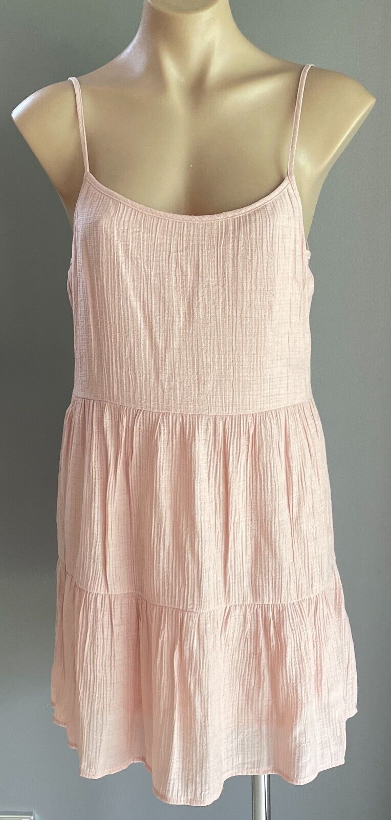 DIVIDED by H&M Babydoll Dress Blush Pink Sleeveless Tier Mini  EU 38 AU 10 NEW