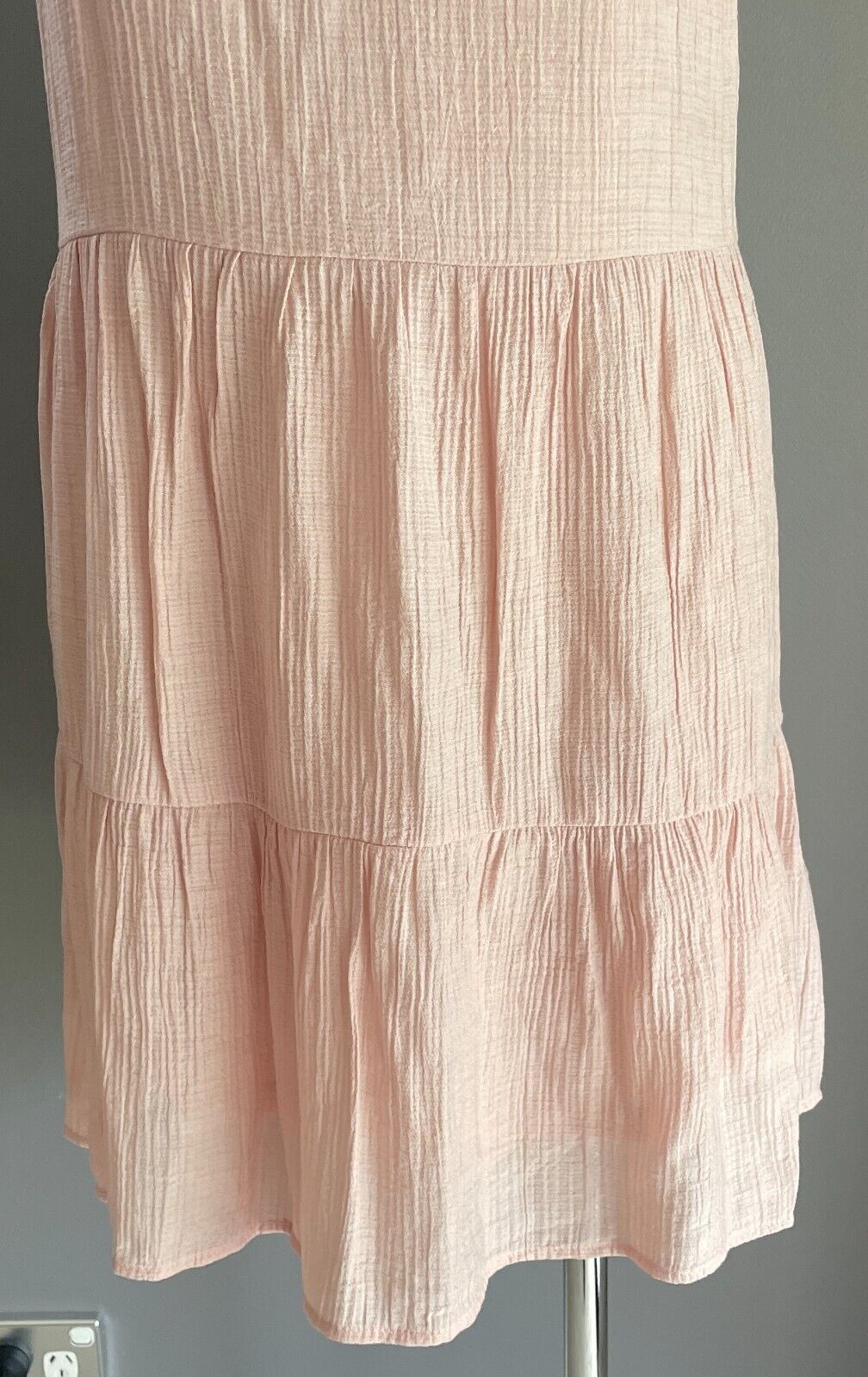 DIVIDED by H&M Babydoll Dress Blush Pink Sleeveless Tier Mini  EU 38 AU 10 NEW