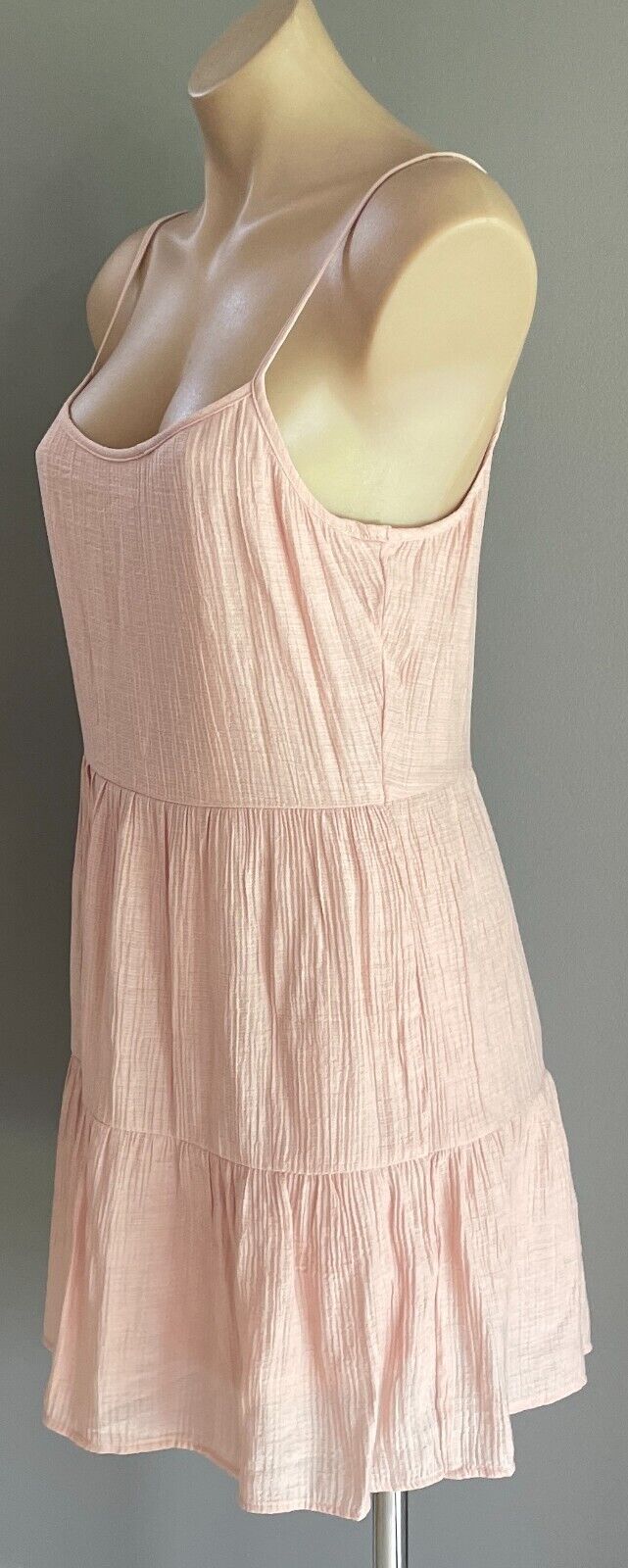DIVIDED by H&M Babydoll Dress Blush Pink Sleeveless Tier Mini  EU 38 AU 10 NEW