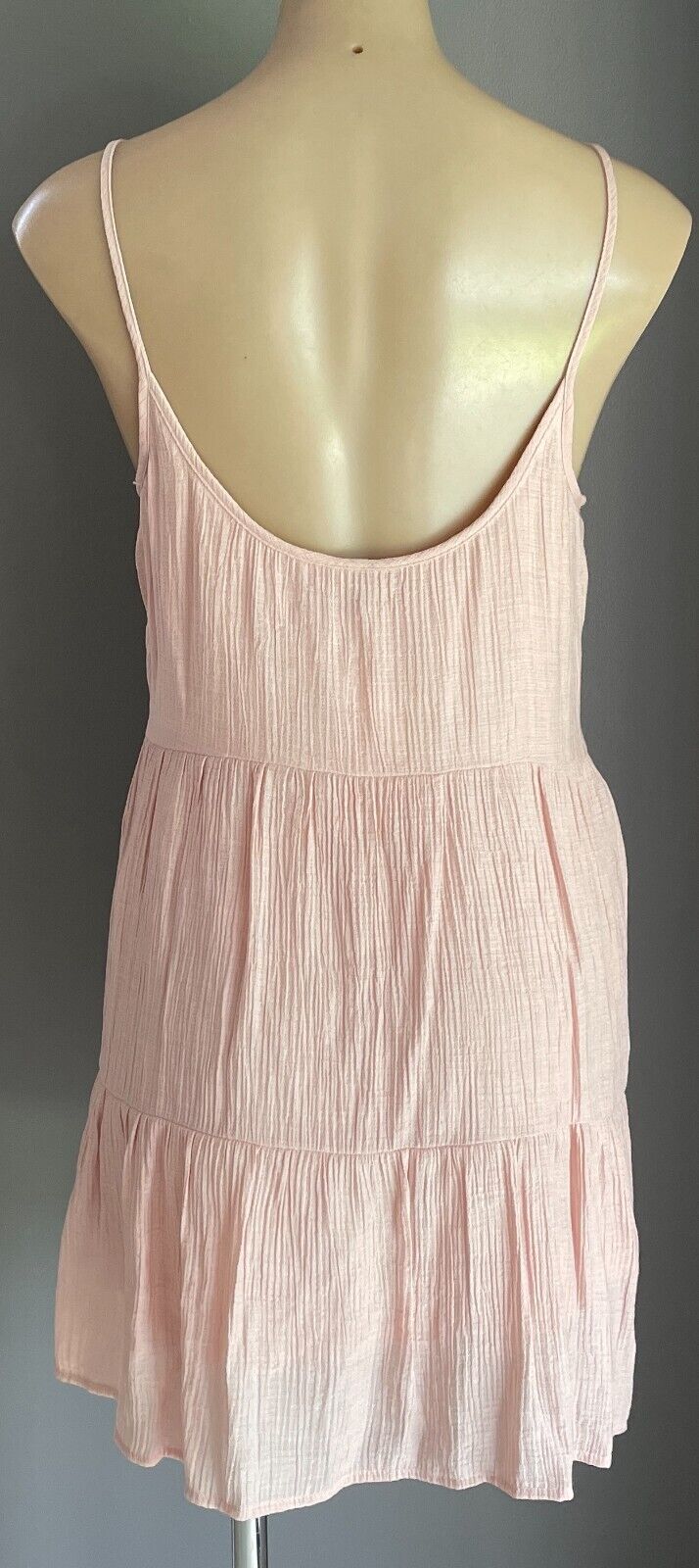 DIVIDED by H&M Babydoll Dress Blush Pink Sleeveless Tier Mini  EU 38 AU 10 NEW