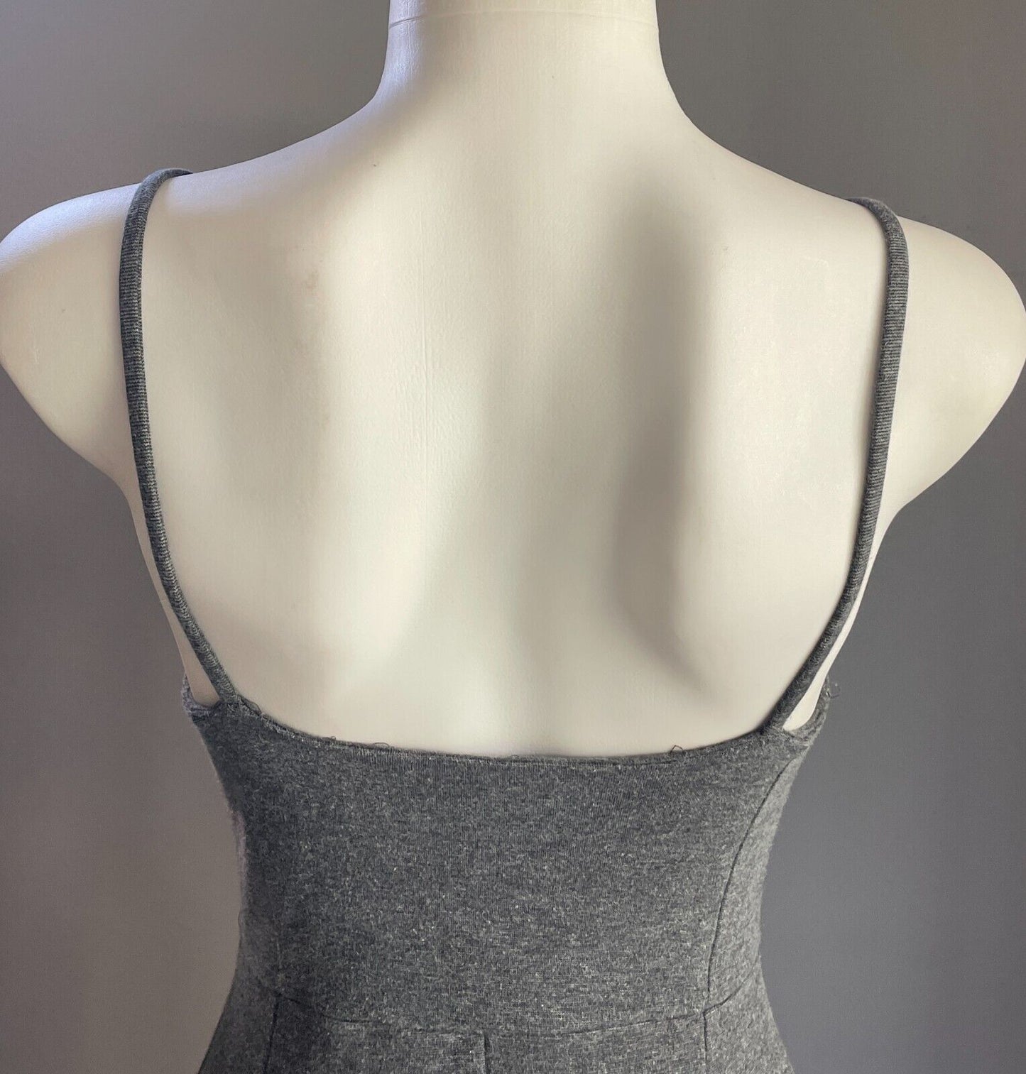 H&M Bodycon Dress Grey Marl Stretch Pencil Sleeveless Knee Length Size 8
