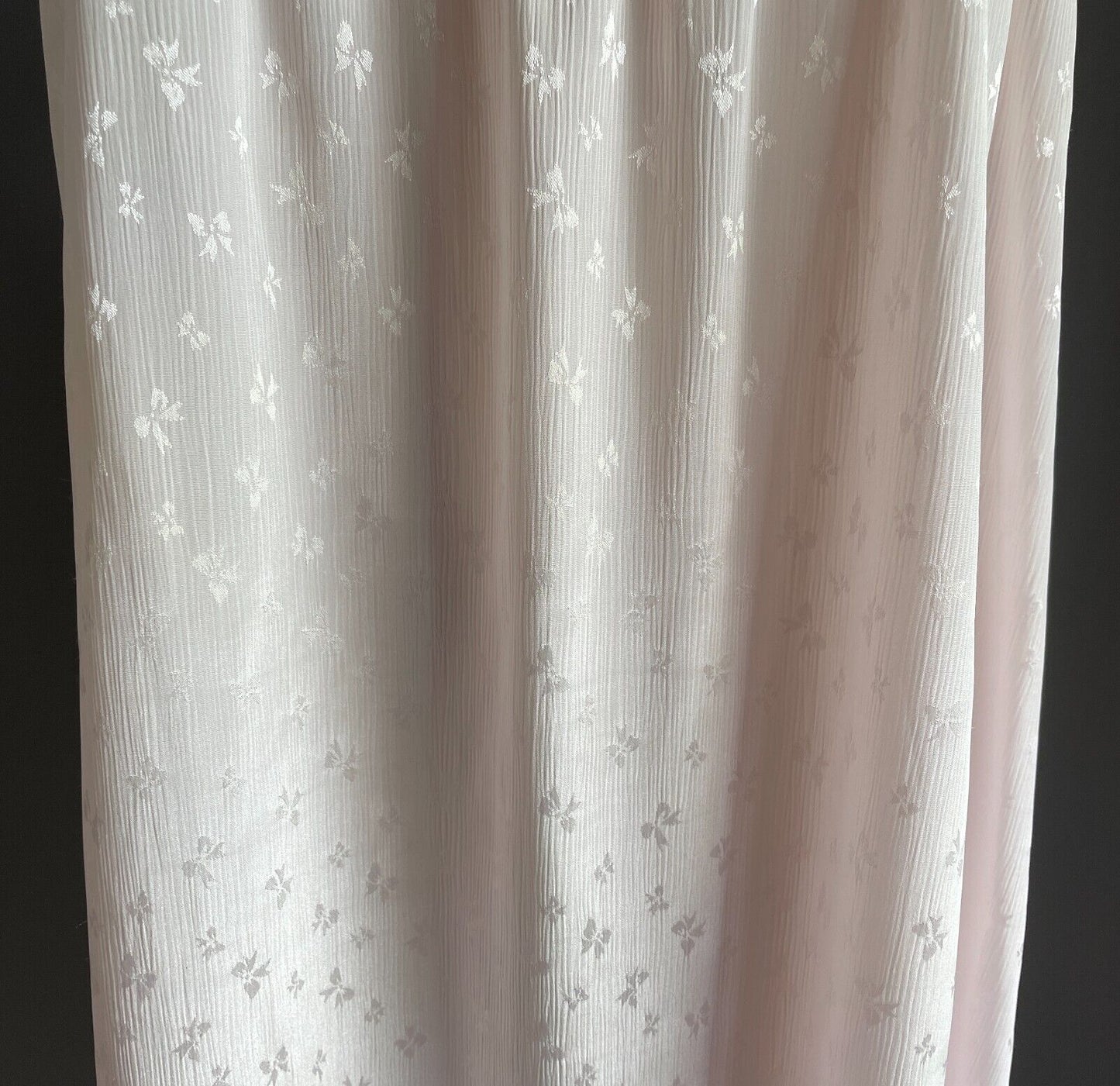 GIVONI Nightie Pink Jacquard Bow Print Long Size 10 - 12 Needs Hemming