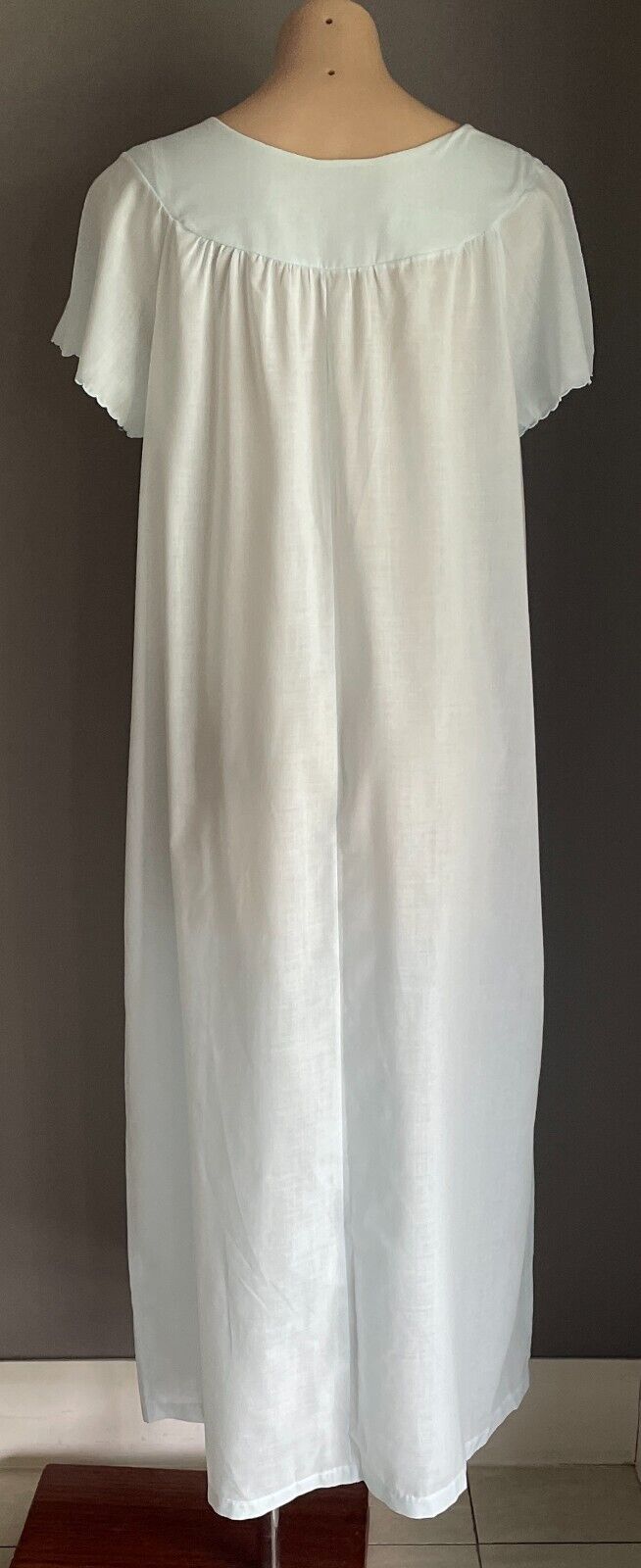 Vintage Nightie Baby Blue Size 18 Cotton Blend Cap Sleeve Long Length 1970s NEW