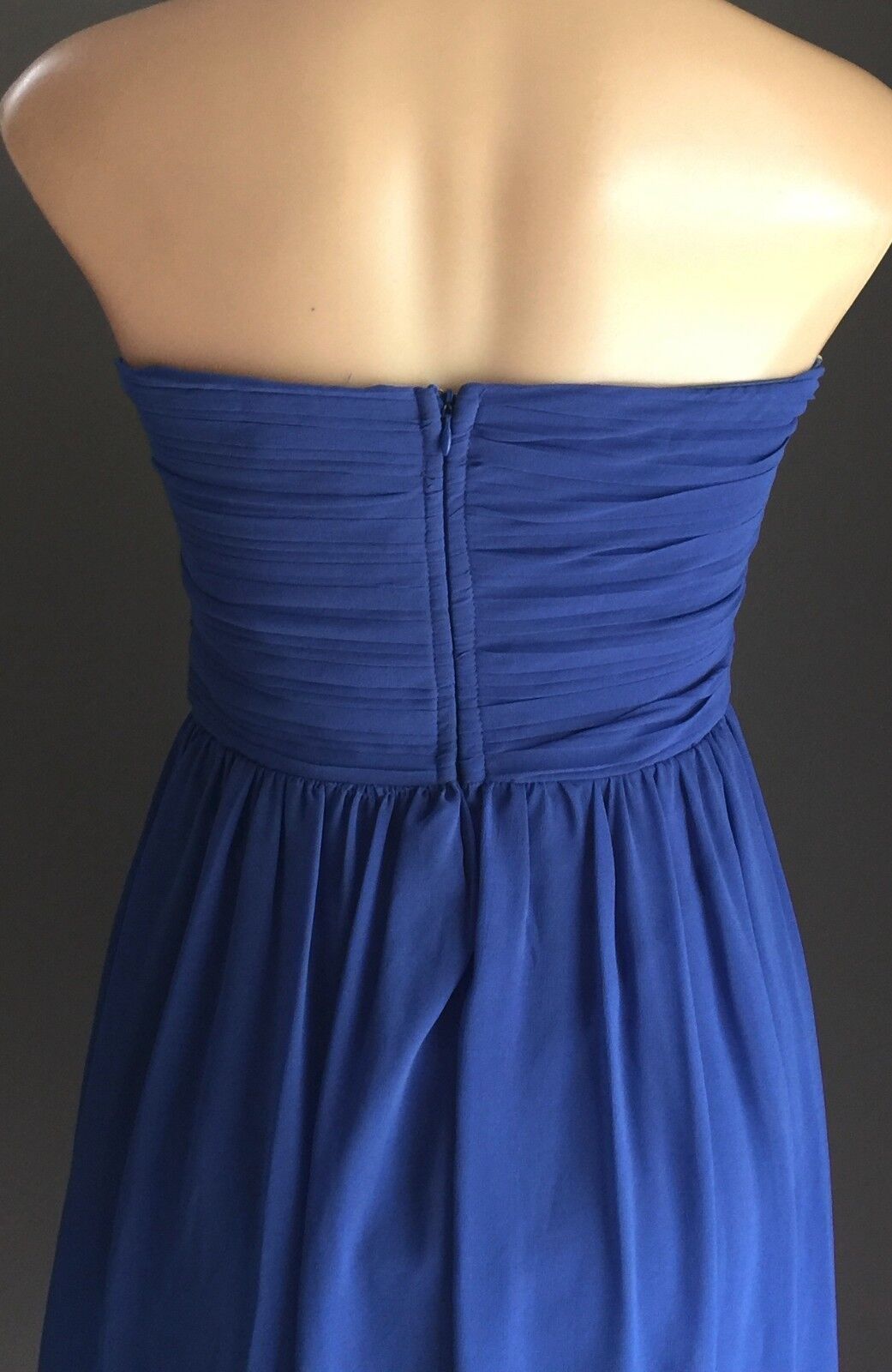 FORCAST Jennifer Chiffon Dress Blue High Lo Pleated Bustier Size 8 - 10 NEW