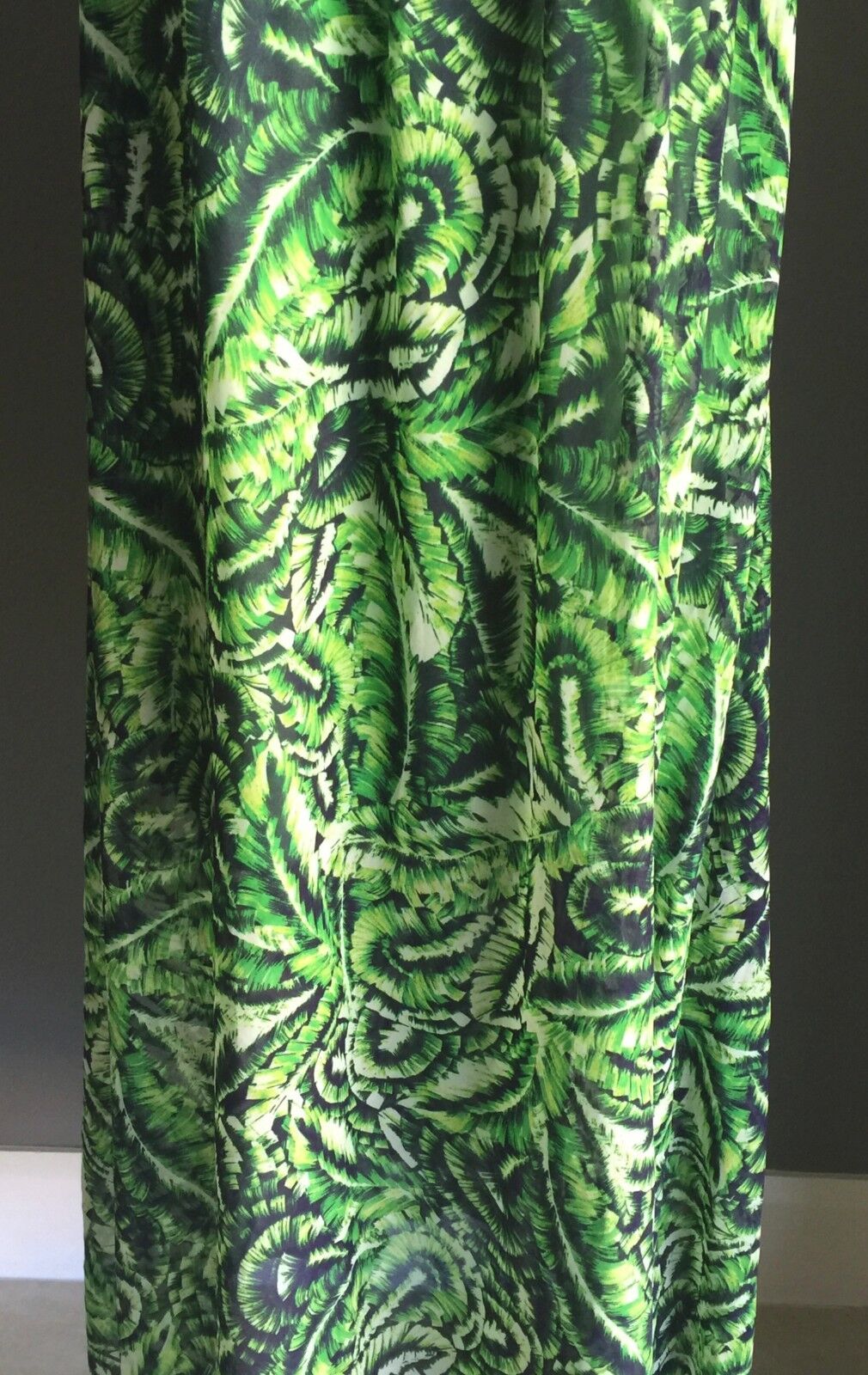 FORCAST Maxi Dress Green Botanical Print Sleeveless Size 10 Party Beach NEW