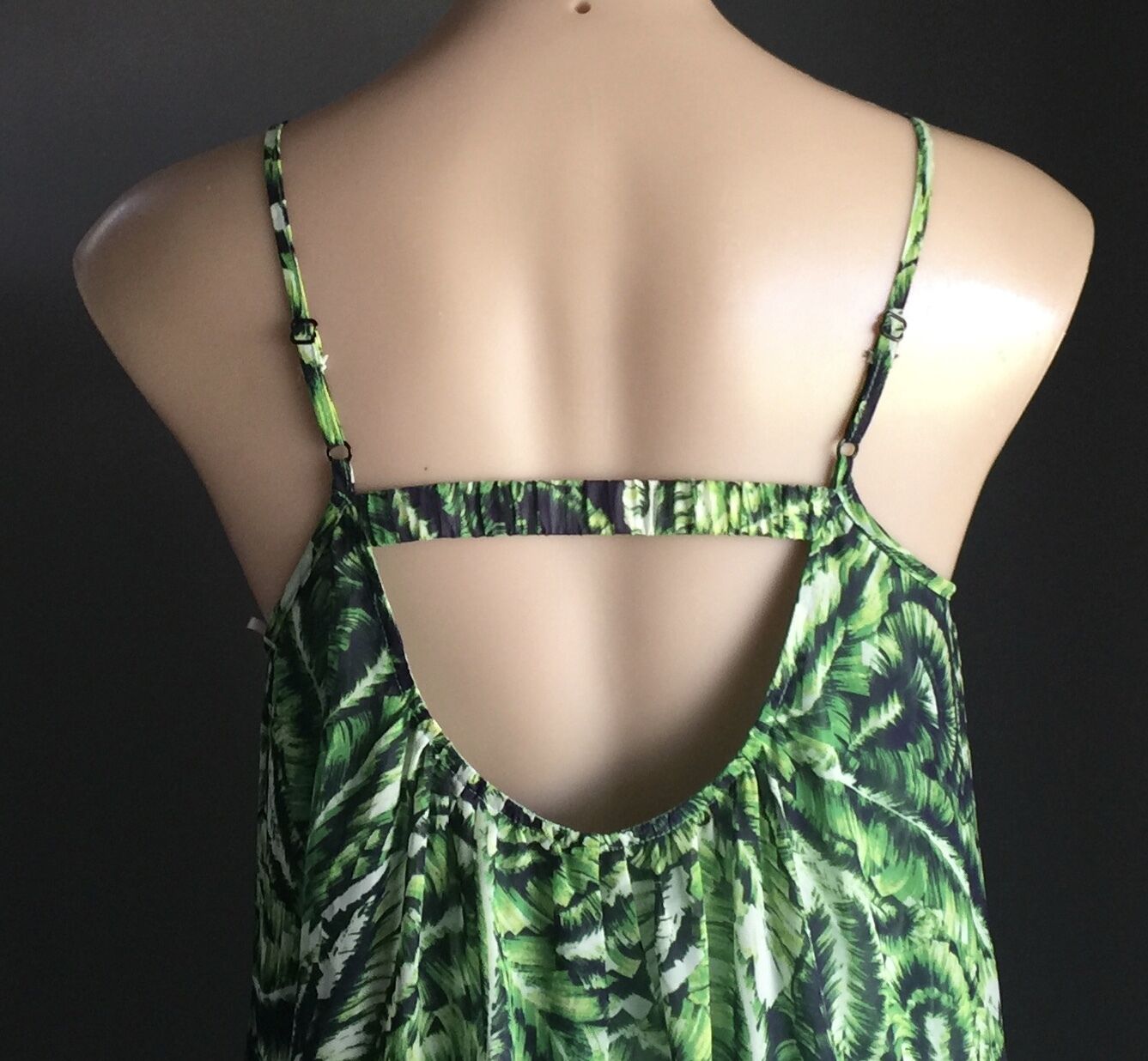 FORCAST Maxi Dress Green Botanical Print Sleeveless Size 10 Party Beach NEW