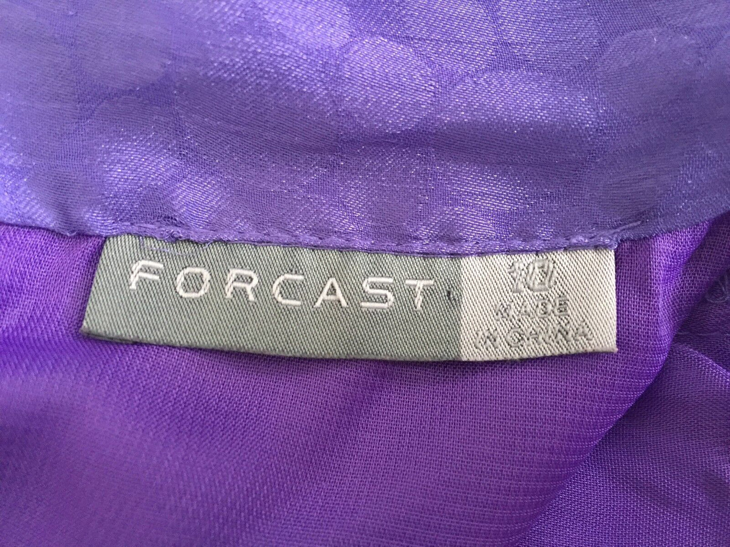 FORCAST Top Purple Cowl Neck Elastic Hem Blouson Blouse Ladies Size 10