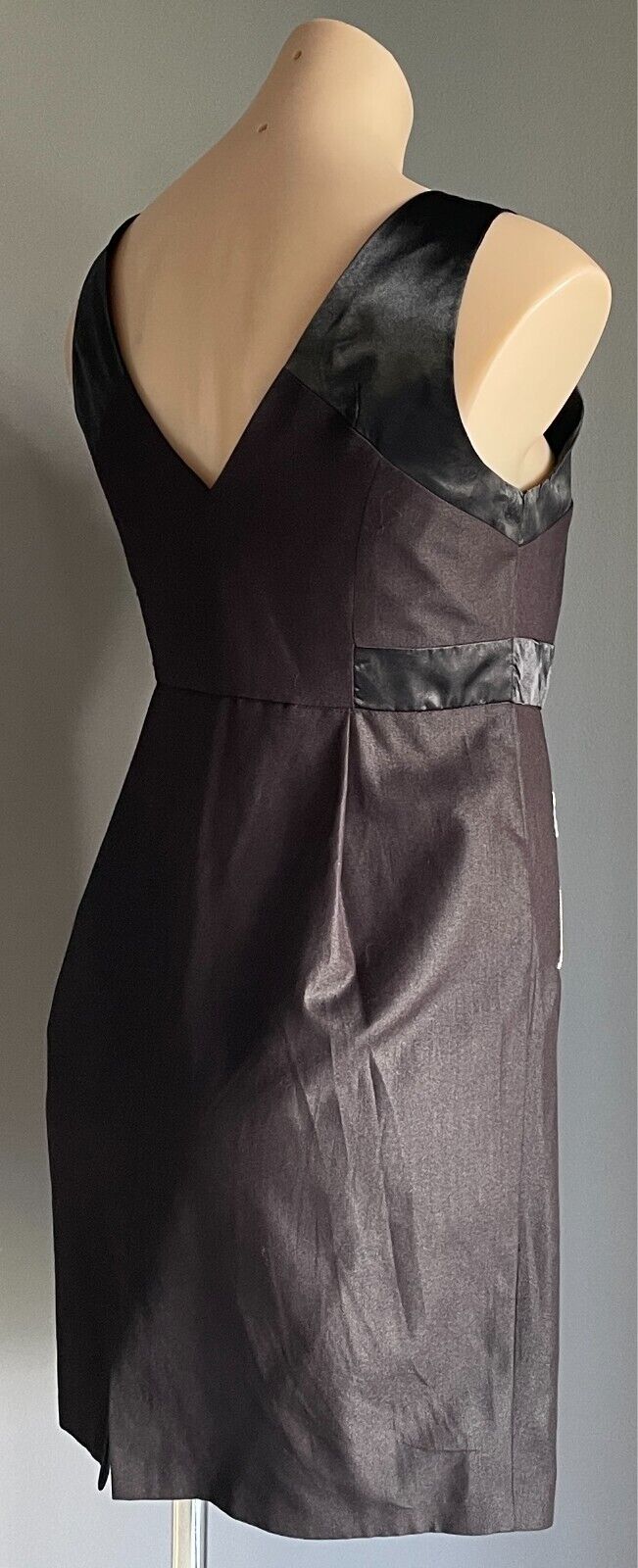 HOT OPTIONS Sheath Dress Black Sleeveless Mini Length Size 12 Zip Pockets