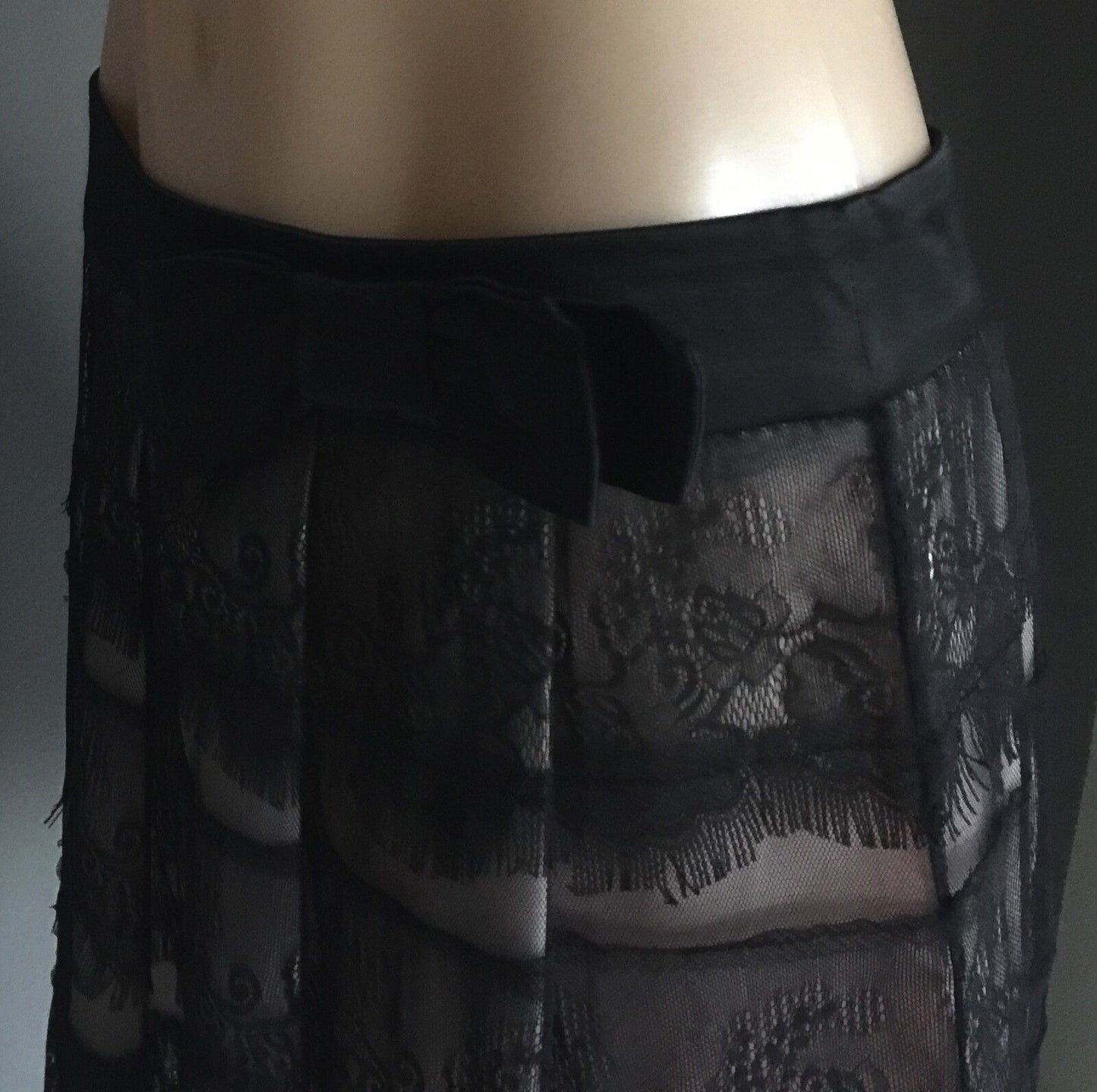 HOT OPTIONS SKIRT Black Lace & Blush Pleated  Ladies Size 10 *Stunning NEW