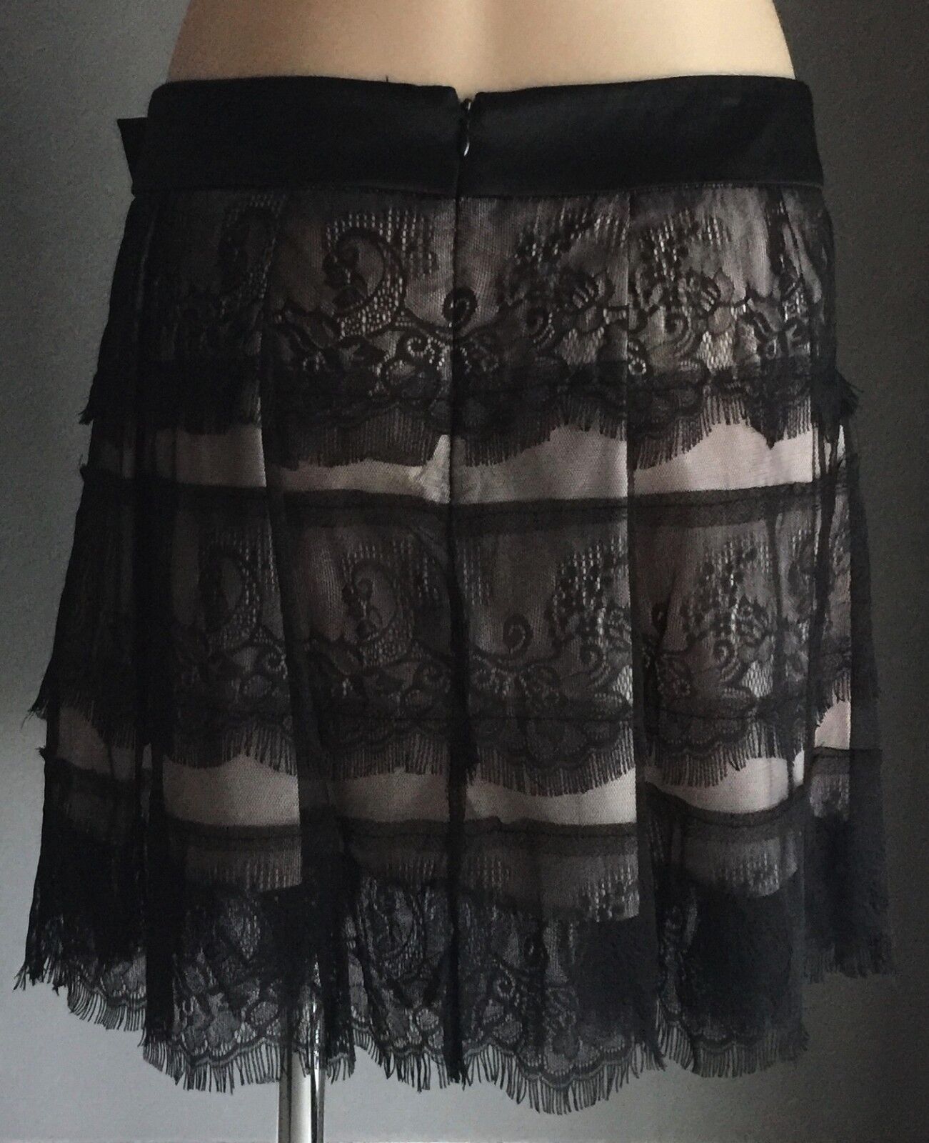 HOT OPTIONS SKIRT Black Lace & Blush Pleated  Ladies Size 10 *Stunning NEW