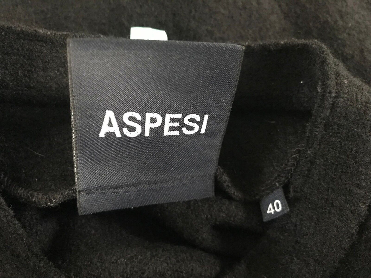 ASPESI Jacket Black Wool Collarless Fitted  Size 40 12 Luxe
