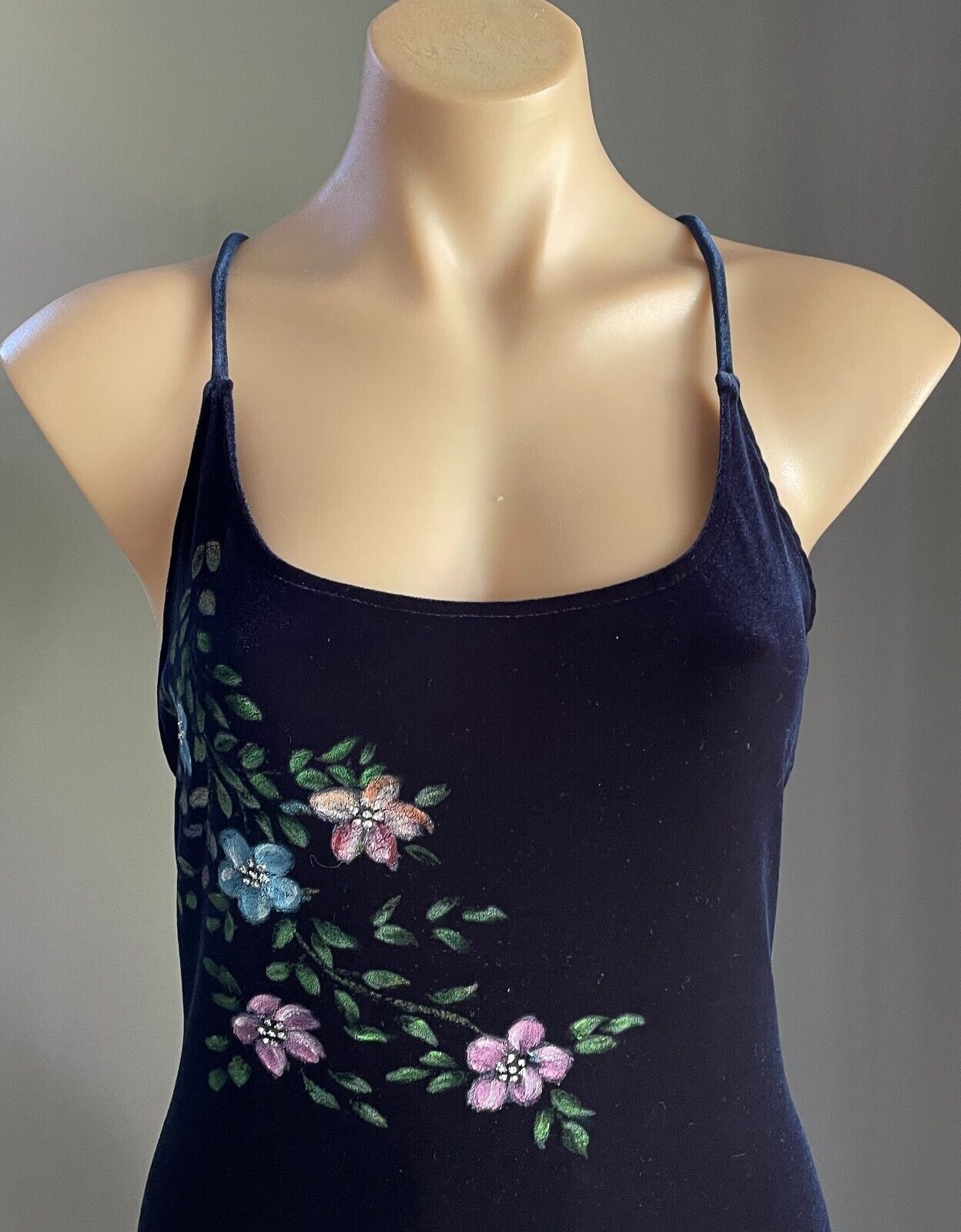 CITY TRIANGLES Gown Navy Velour Sleeveless Cross Over Long Dress Size S 10 NEW