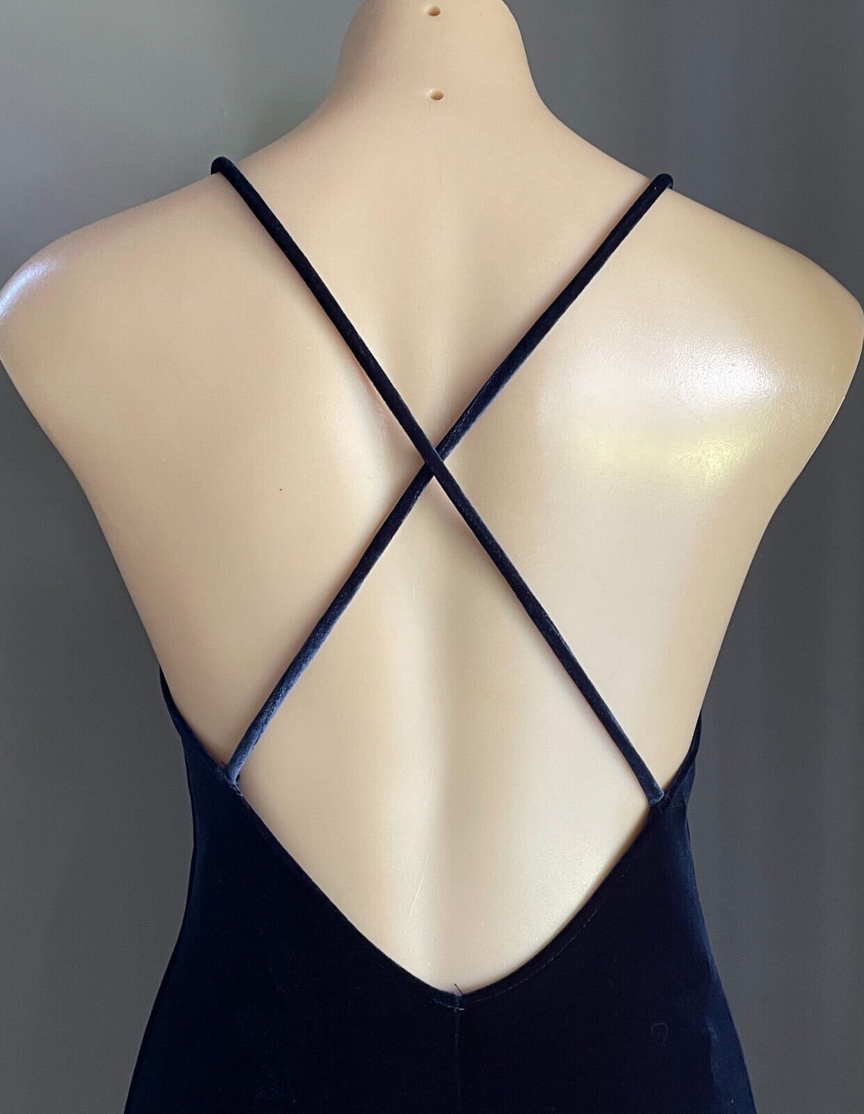 CITY TRIANGLES Gown Navy Velour Sleeveless Cross Over Long Dress Size S 10 NEW
