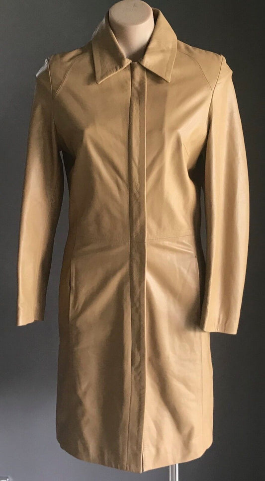 ATHOS Leather Jacket Tan Camel Colour Florence Italy Ladies Size EU 40 AU 10