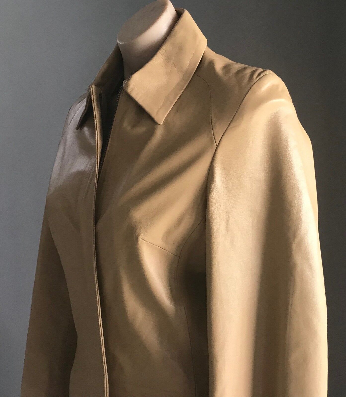 ATHOS Leather Jacket Tan Camel Colour Florence Italy Ladies Size EU 40 AU 10