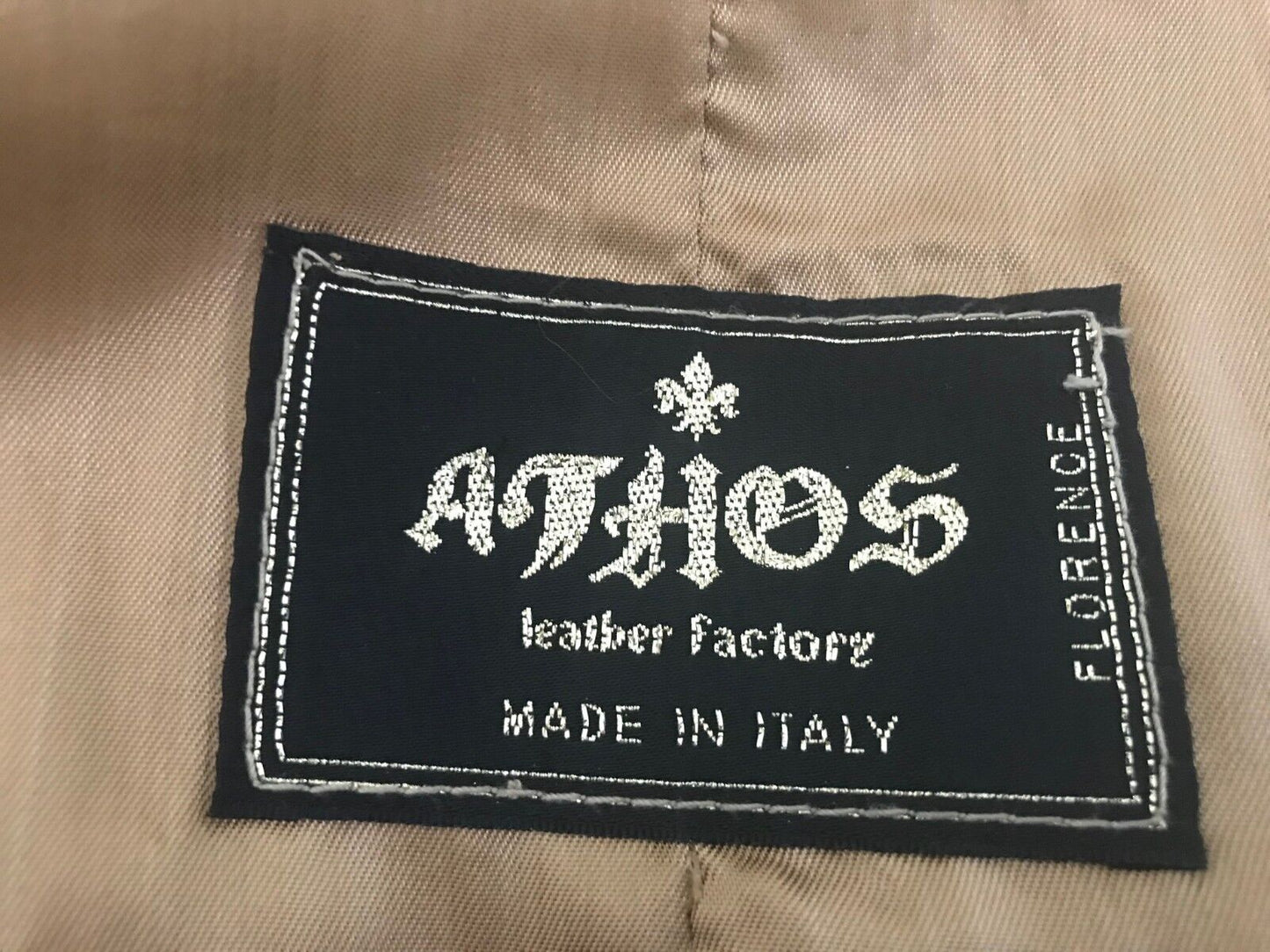 ATHOS Leather Jacket Tan Camel Colour Florence Italy Ladies Size EU 40 AU 10