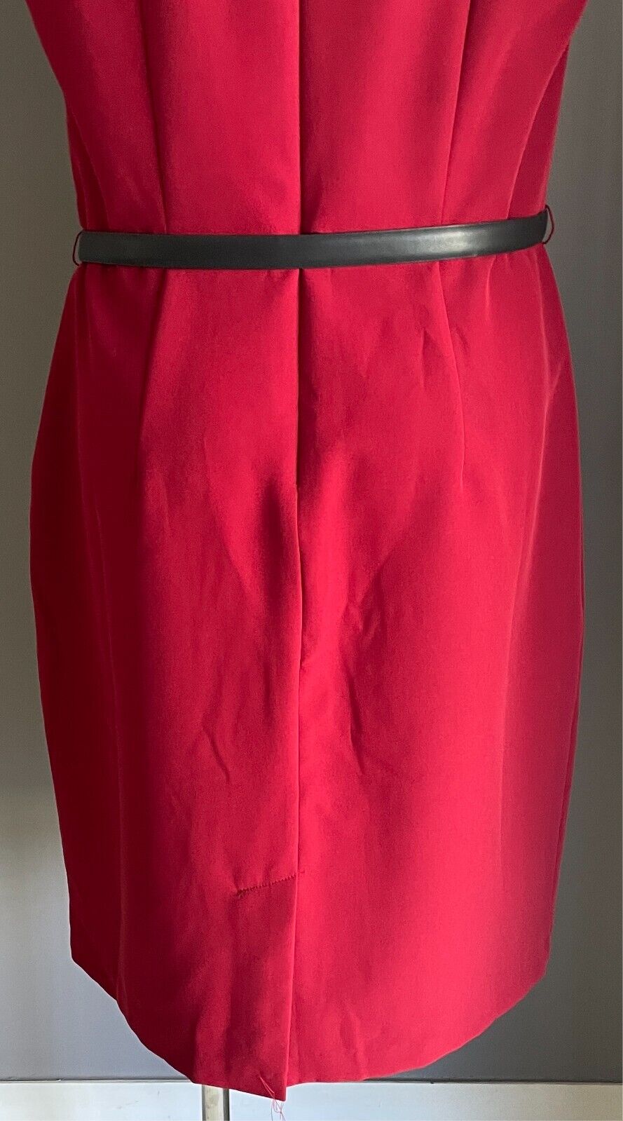 PREVIEW Dress With Belt Burgundy Cap Sleeve Sheath Size 16 Knee Length Lined NEW