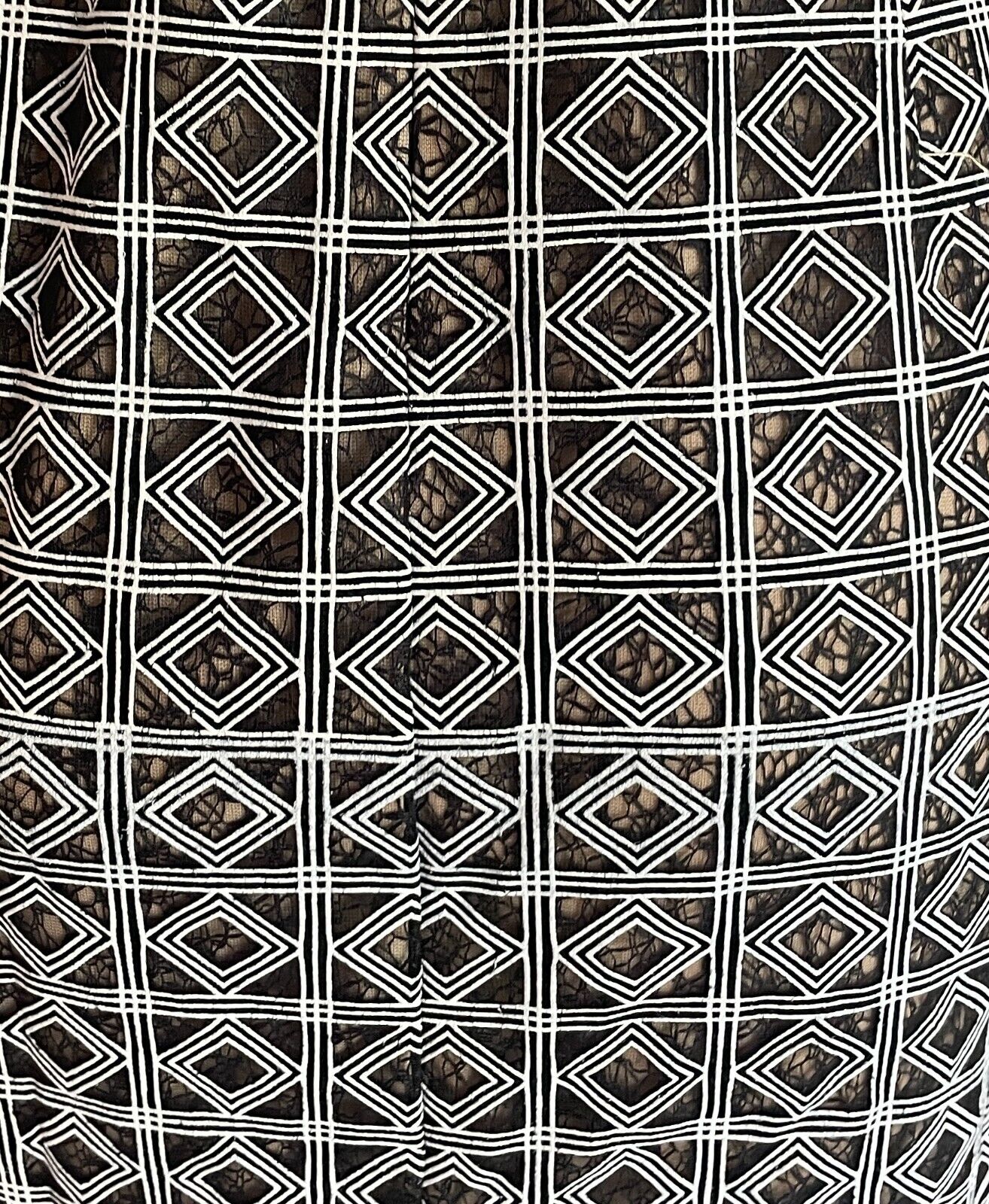 ROXCIIS Mini Dress Black & White Print 3/4 Kimono Sleeve Size 10 Blush Lining