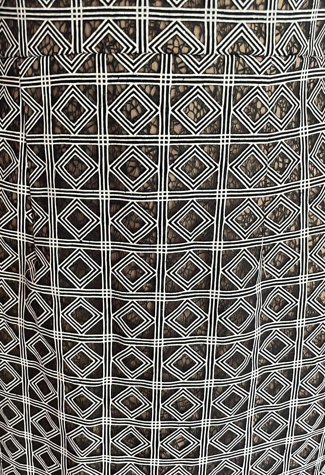 ROXCIIS Mini Dress Black & White Print 3/4 Kimono Sleeve Size 10 Blush Lining
