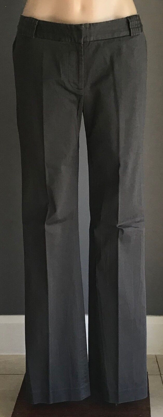 SABA Straight Leg Pants Grey Low Rise Stretch Trousers Size 10 Stylish NEW