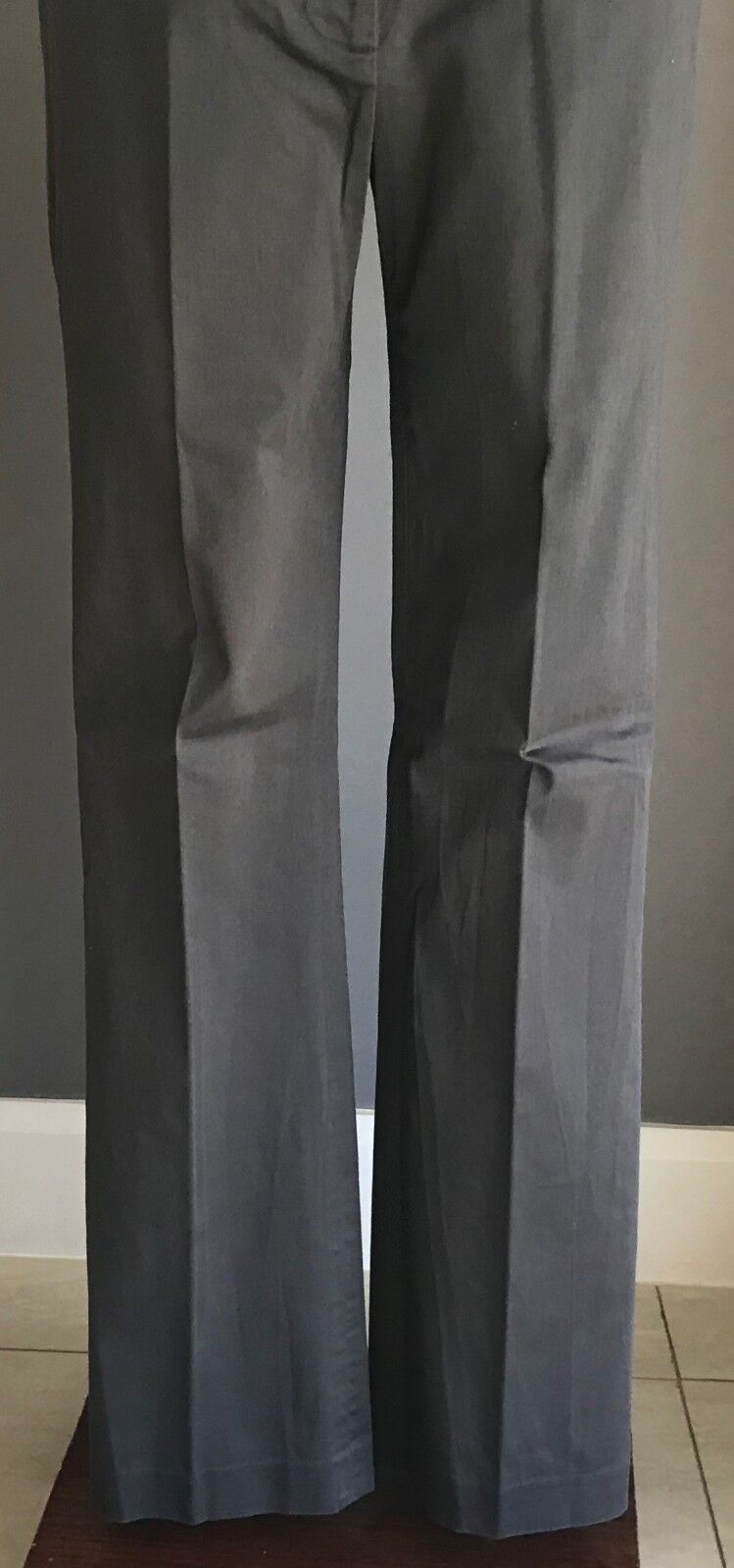 SABA Straight Leg Pants Grey Low Rise Stretch Trousers Size 10 Stylish NEW