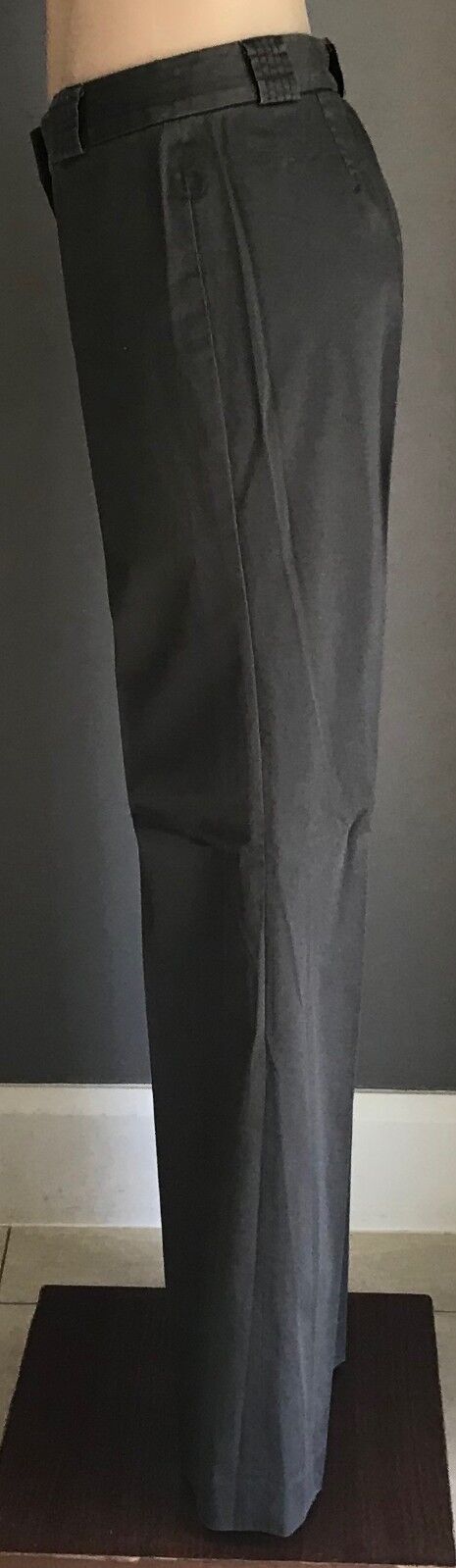 SABA Straight Leg Pants Grey Low Rise Stretch Trousers Size 10 Stylish NEW