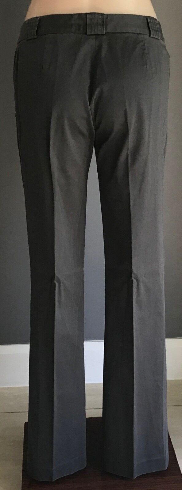 SABA Straight Leg Pants Grey Low Rise Stretch Trousers Size 10 Stylish NEW