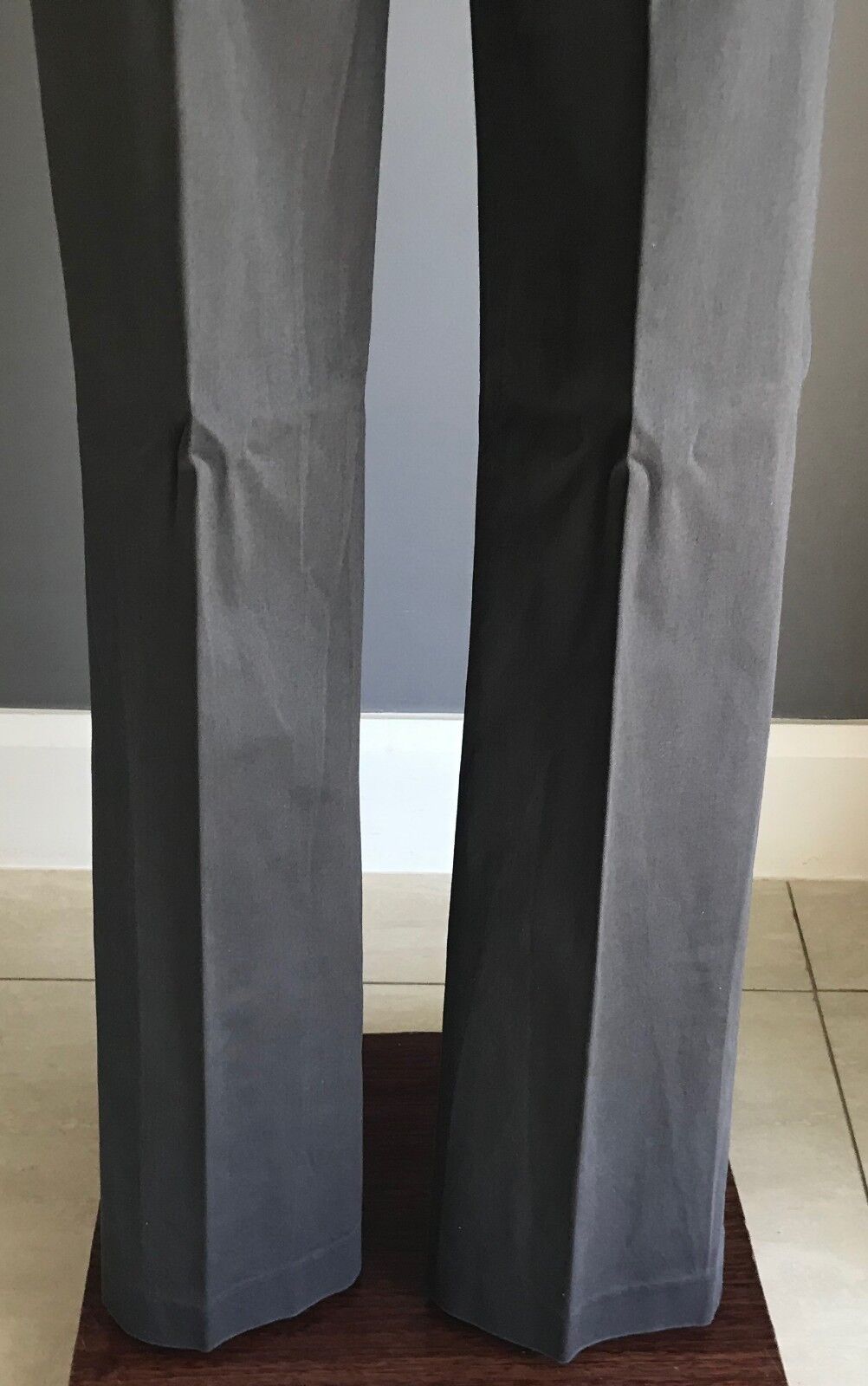 SABA Straight Leg Pants Grey Low Rise Stretch Trousers Size 10 Stylish NEW