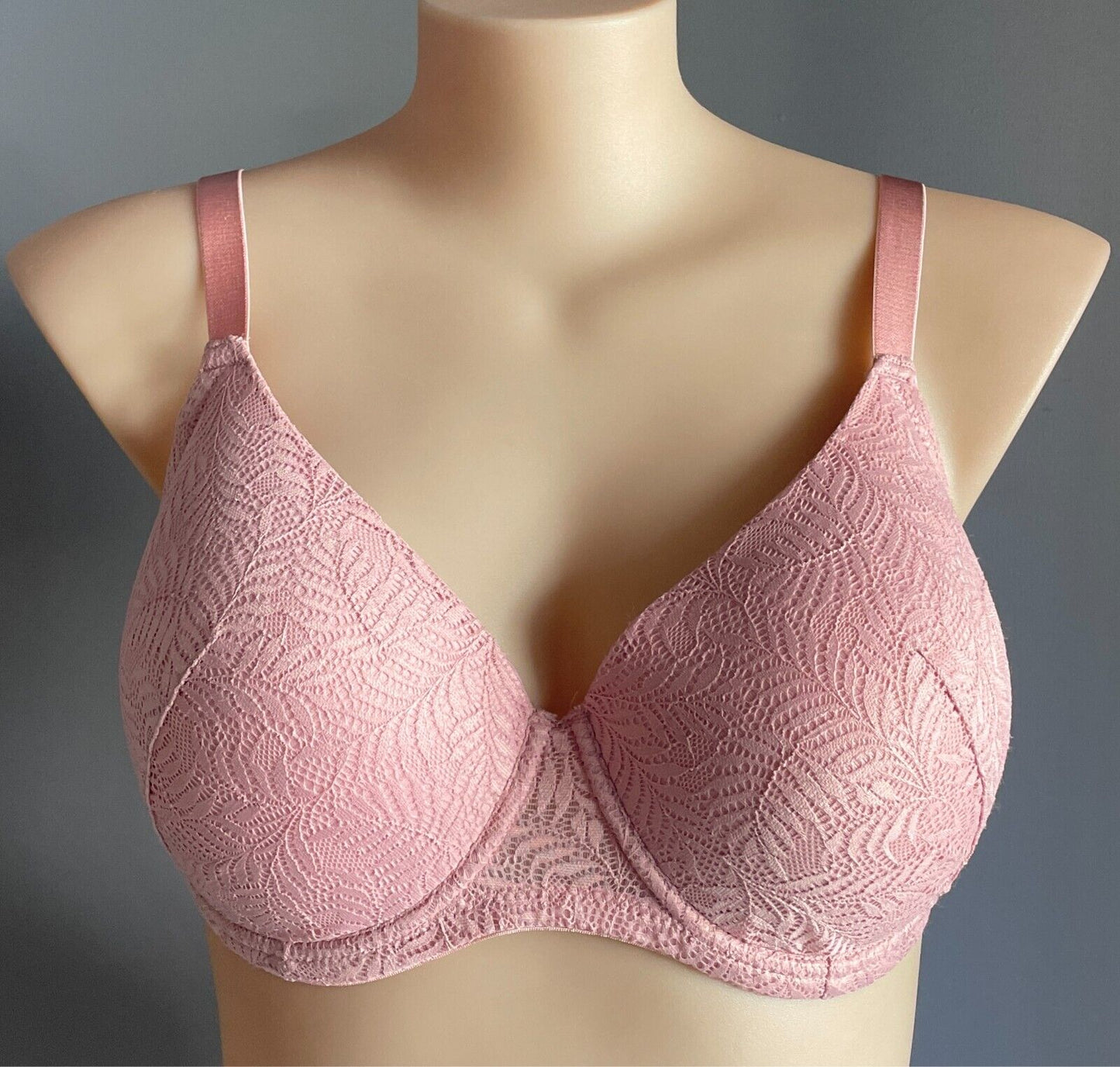 ANKO Dusty Pink Lace Bra Size 16DD Full Figure Underwire Adjustable Straps