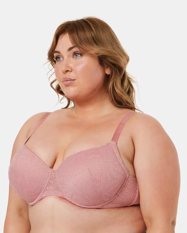 ANKO Dusty Pink Lace Bra Size 16DD Full Figure Underwire Adjustable Straps