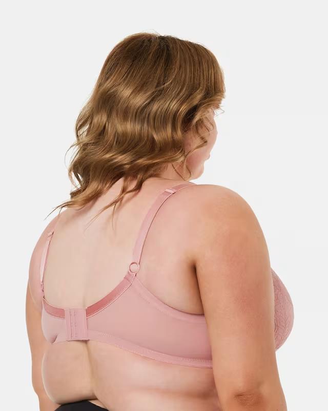 ANKO Dusty Pink Lace Bra Size 16DD Full Figure Underwire Adjustable Straps