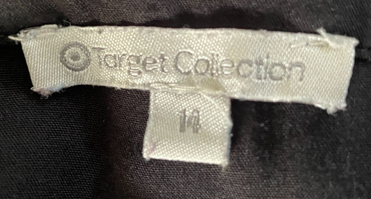 TARGET BLACK Shift Dress Sleeveless V-Neck Lace Trim at Shoulders & Hem Size 14