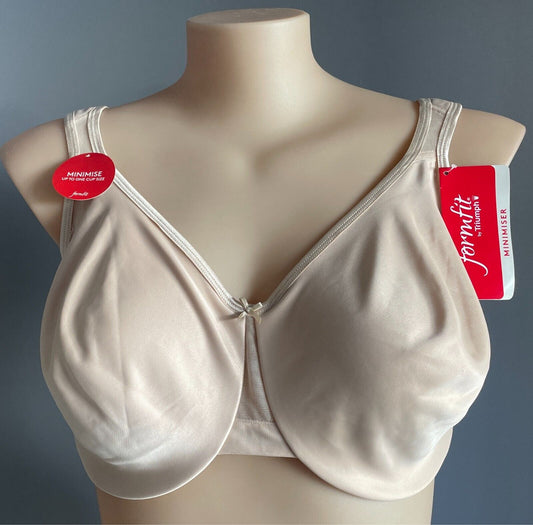 FORMFIT TRIUMPH Beige Smooth Minimiser Full Coverage Bra Size 20DD Underwire NWT