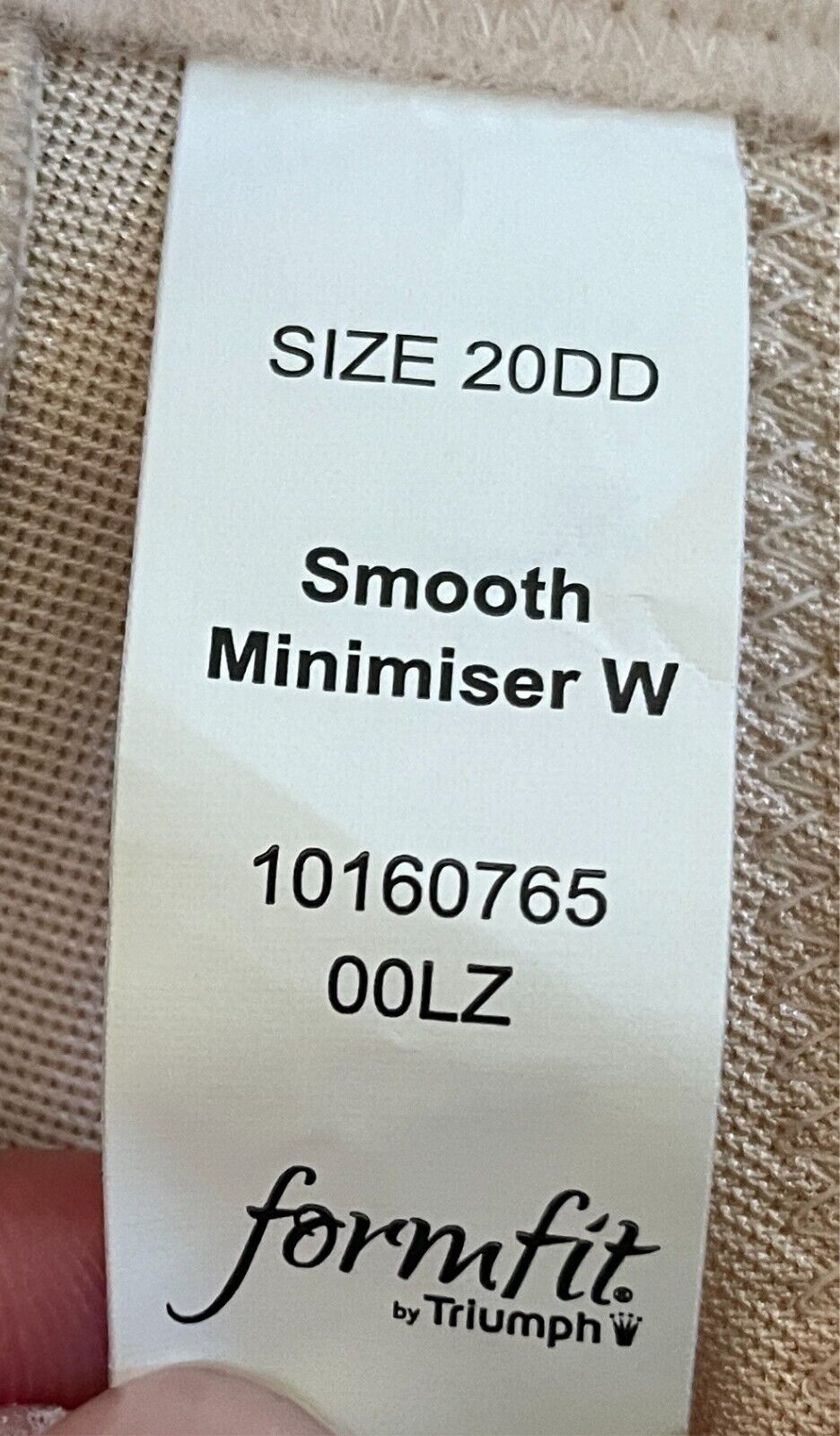 FORMFIT TRIUMPH Beige Smooth Minimiser Full Coverage Bra Size 20DD Underwire NWT