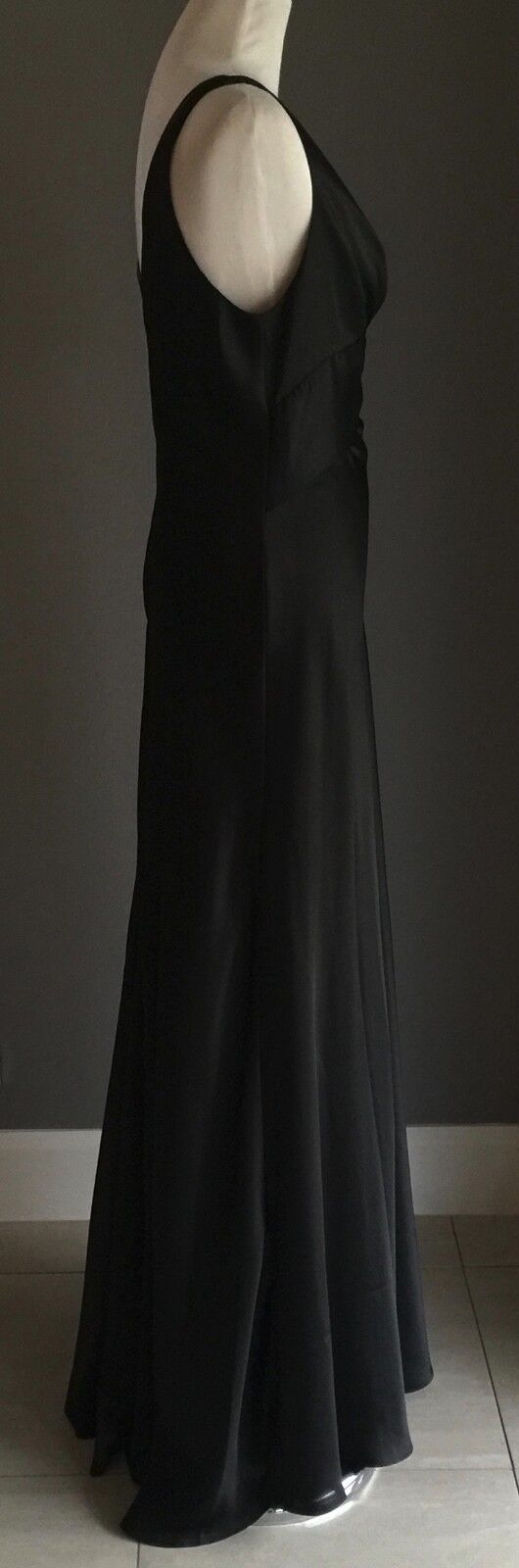 ANGELINE Gown Diamante Brooch Long Black Long Dress Plus Size 18 NEW Bombshell