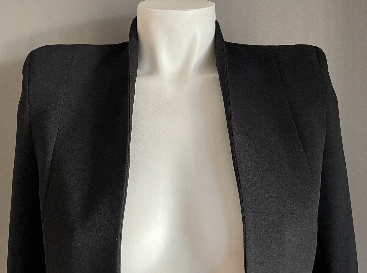 KOOKAI Jacket Black Collarless Tailored Long Sleeve Blazer Size 34 AU 6 8