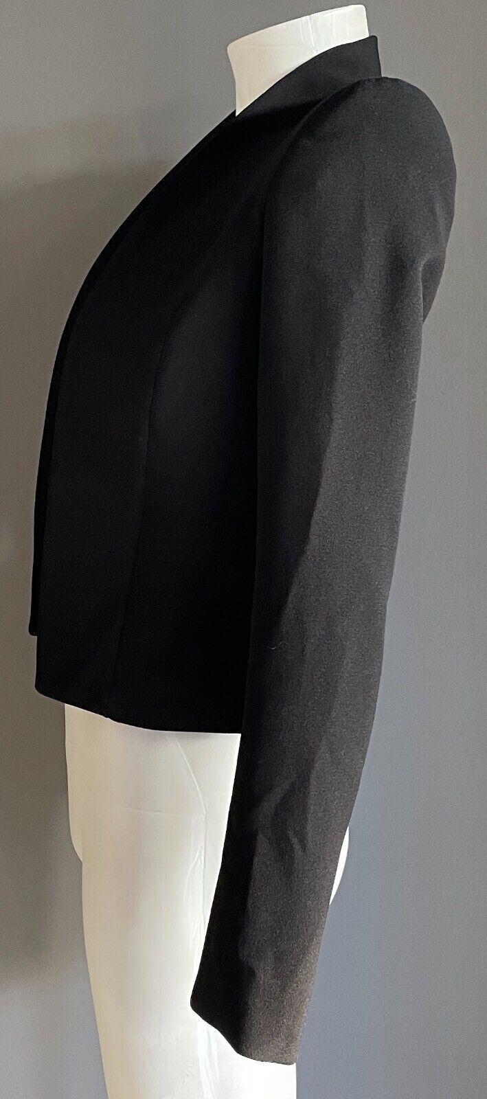 KOOKAI Jacket Black Collarless Tailored Long Sleeve Blazer Size 34 AU 6 8