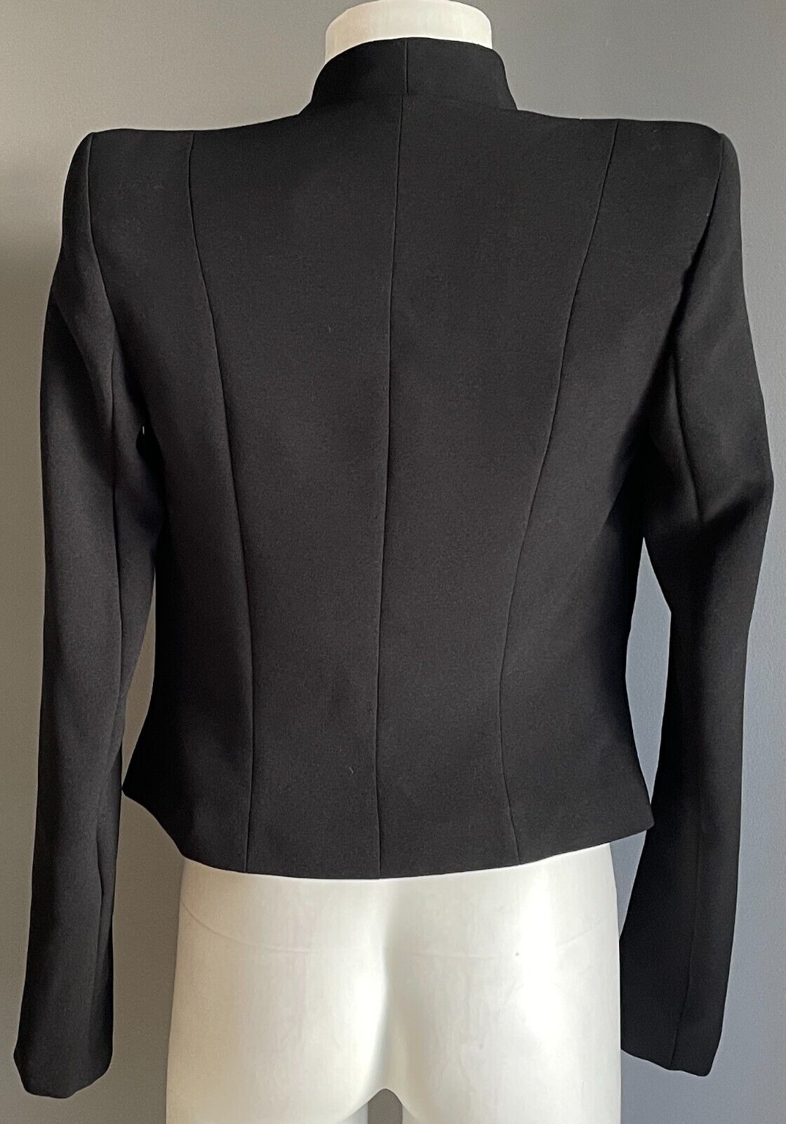 KOOKAI Jacket Black Collarless Tailored Long Sleeve Blazer Size 34 AU 6 8