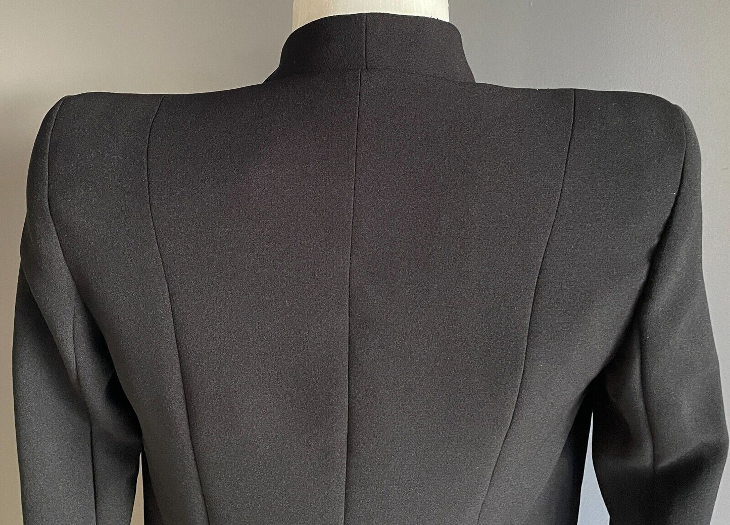 KOOKAI Jacket Black Collarless Tailored Long Sleeve Blazer Size 34 AU 6 8