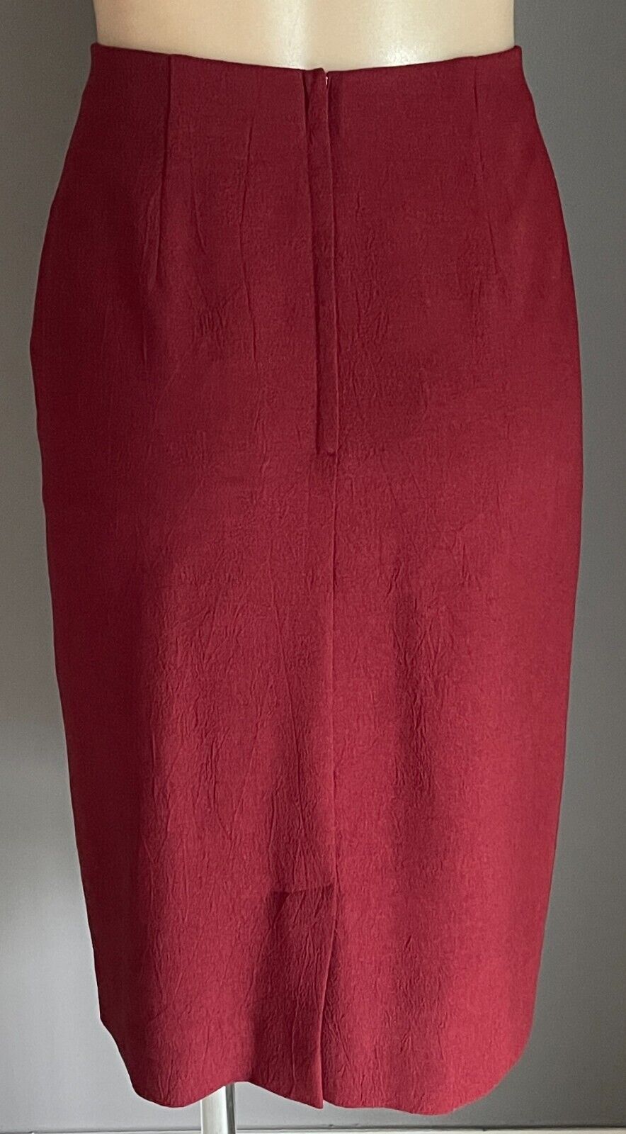 TESSUTI Long Jacket Straight Lined Skirt Burgundy 2 Piece Set Suit Size 10