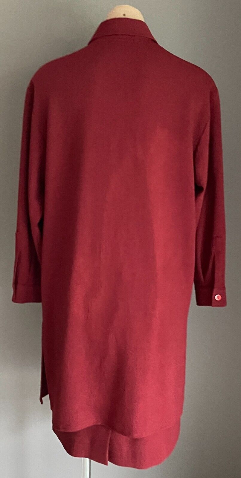 TESSUTI Long Jacket Straight Lined Skirt Burgundy 2 Piece Set Suit Size 10