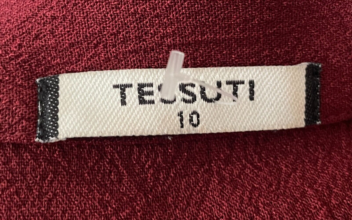 TESSUTI Long Jacket Straight Lined Skirt Burgundy 2 Piece Set Suit Size 10