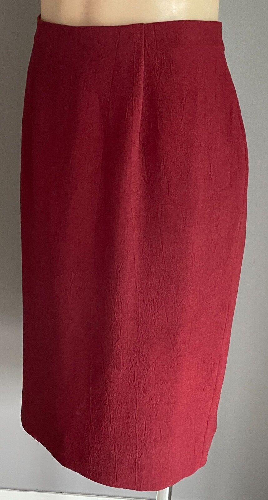 TESSUTI Long Jacket Straight Lined Skirt Burgundy 2 Piece Set Suit Size 10