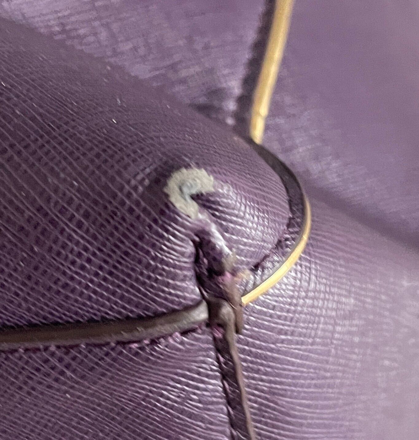 MICHAEL KORS Shoulder Bag Purple Saffiano Leather Tote Handbag Double Straps