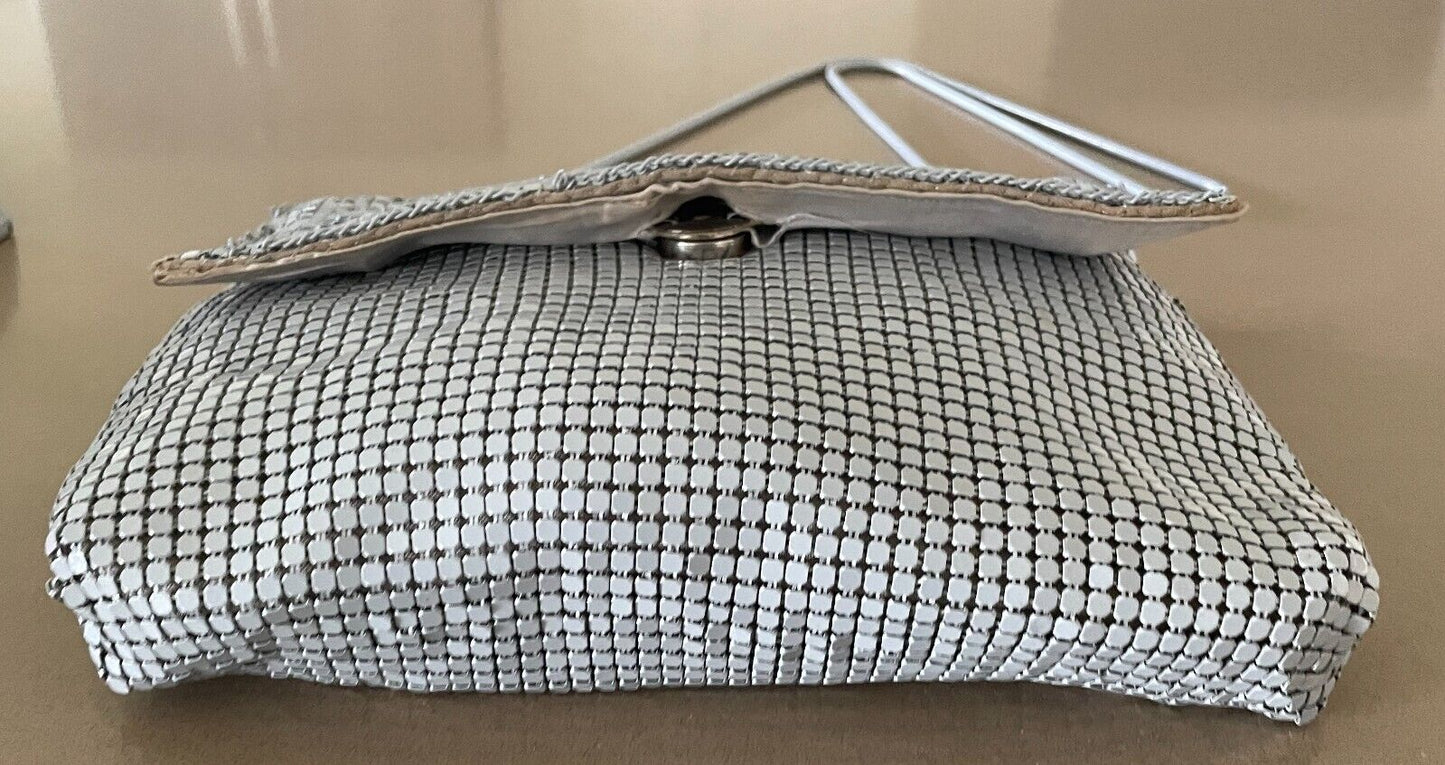 LIFINIA Grey Aluminium Mesh Shoulder Bag Clutch Handbag Vintage 1970's